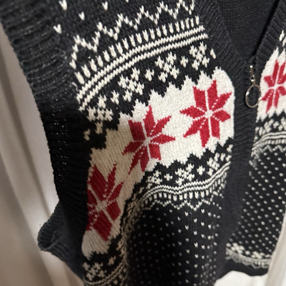 White Stag Woman Winter Sweater Vest Zip Up 1980's -18w/20w - Picture 5 of 5